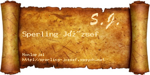 Sperling József névjegykártya